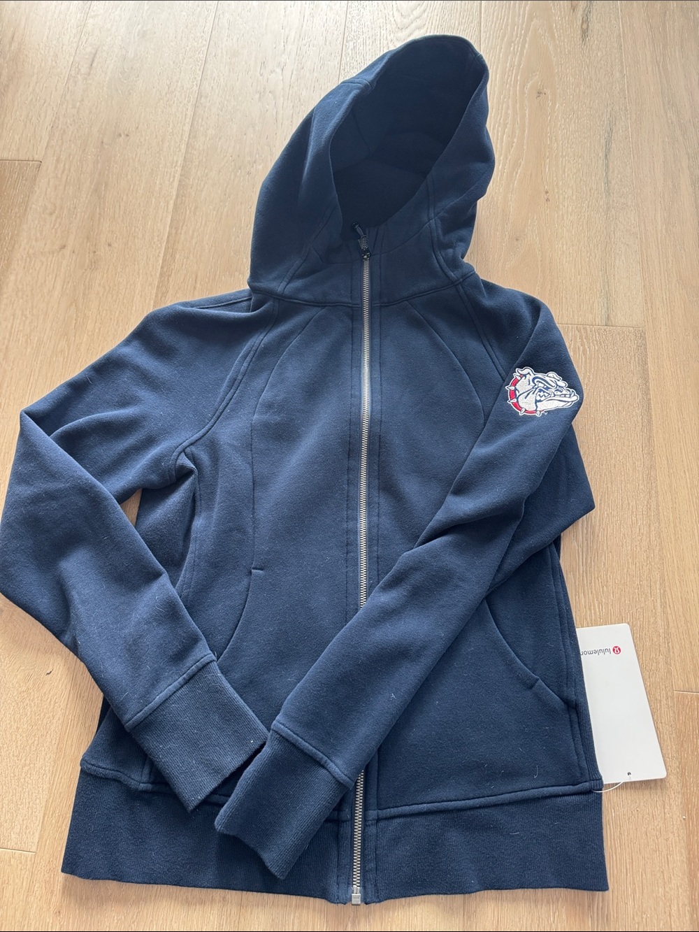 lululemon athletica Navy Full-Zip Hooded Jacket NWT Gonzaga University size 8